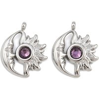Charms de naissance en acier inoxydable 304, étoile et lune pour février — Breloques et pendentifs