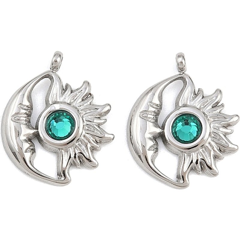 Charms de Naissance en Acier Inoxydable - Étoile et Lune - Mai — Breloques et pendentifs