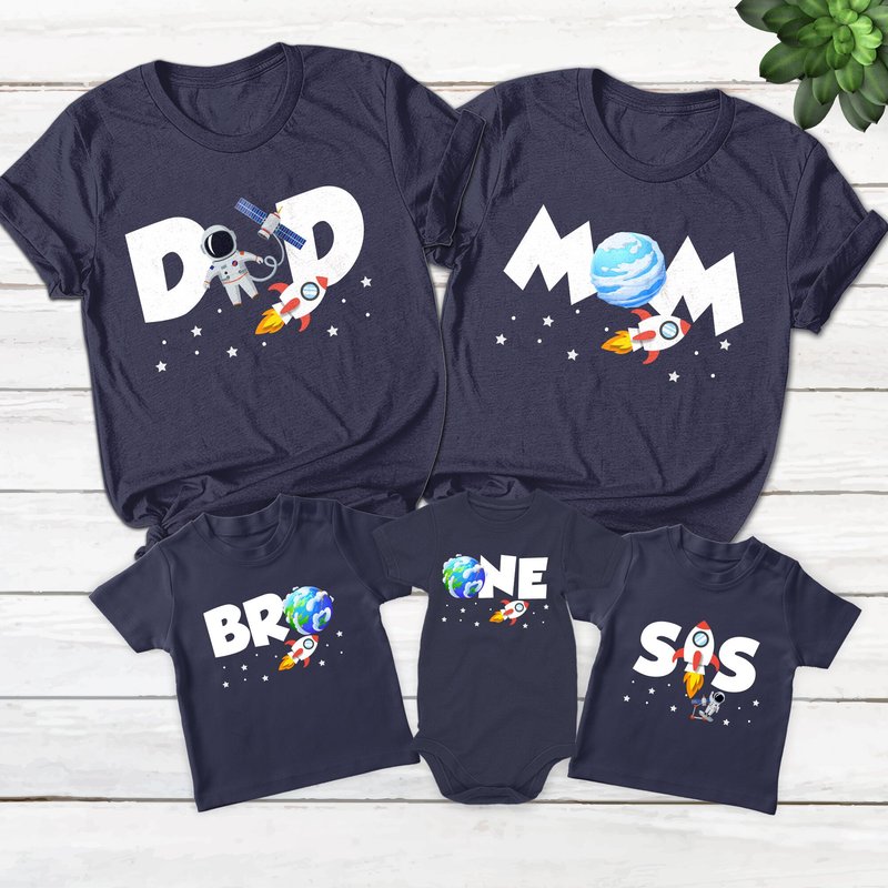 Space Family Matching Shirts for First Birthday — Mens T Shirts