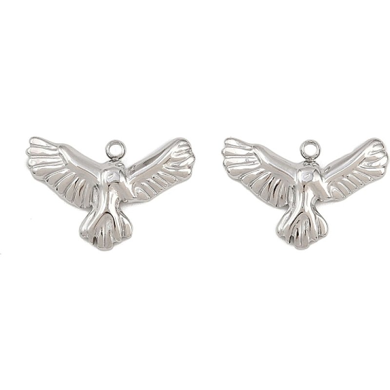 304 Stainless Steel Eagle Pendant, 13.5x20x3mm, Hole 1.5mm — Charms & Pendants