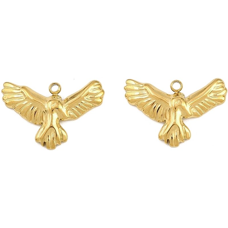 304 Stainless Steel Eagle Pendant with Golden Ion Plating — Charms & Pendants