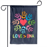 Drapeau de jour d'annonce d'adoption - Cadeaux familiaux - Main et cœur — Drapeaux décoratifs