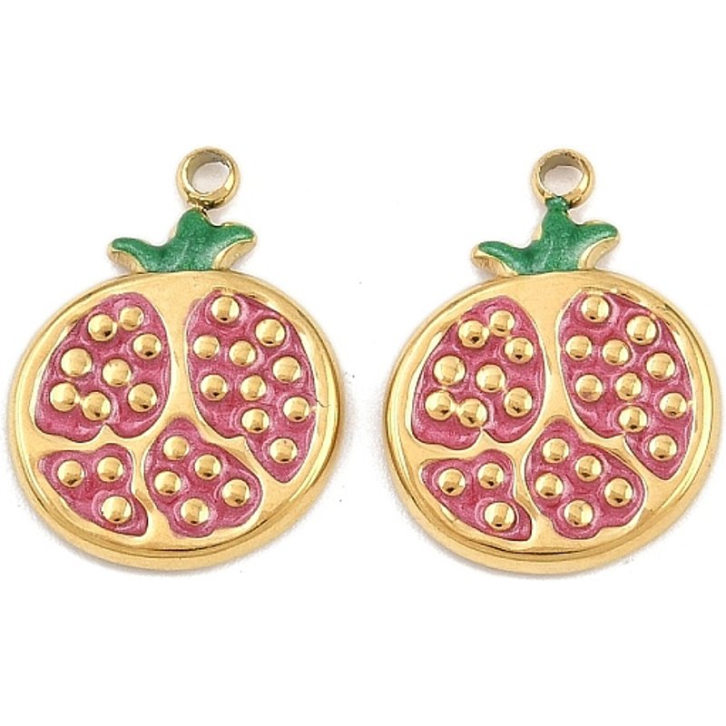 Pendentif en Acier Inoxydable 304 - Grenade Dorée — Breloques et pendentifs