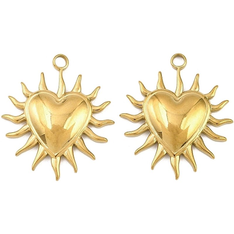 Pendentif en Acier Inoxydable 304 en Forme de Coeur avec Plaquage Ionique Doré — Breloques et pendentifs