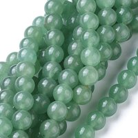 Fil de perles d'aventurine verte naturelle, rond 8mm, 15-16 pouces — Perles à bijoux