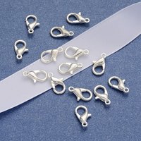 Attaches de type homard en alliage de zinc, attaches à déclenchement perroquet, plaqué argent