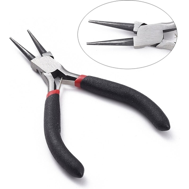 Pince à nez ronds en acier au carbone de 5 pouces pour la fabrication de bijoux — Outils de création de bijoux