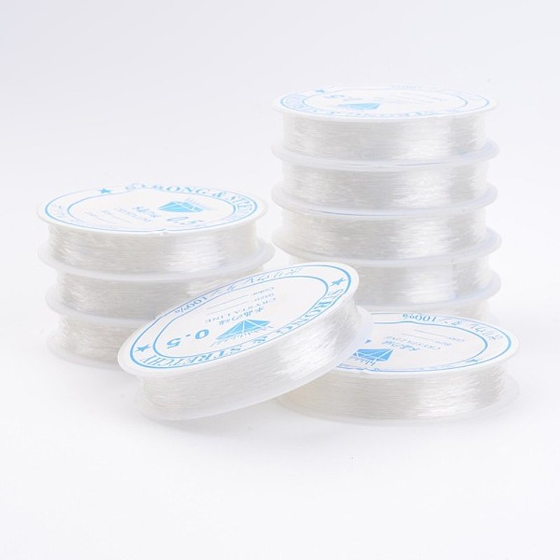 Fil Élastique Cristal Transparent pour Fabrication de Bijoux, 0.5mm — Chaînes, fils et cordons