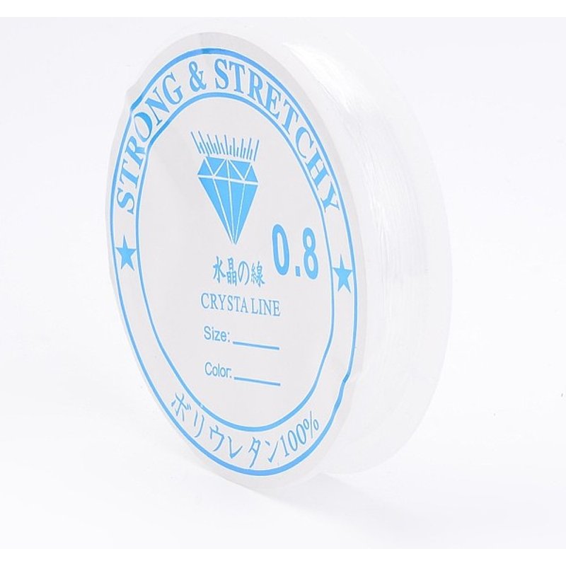 Fil Élastique Transparent pour Fabrication de Bijoux, 0.8mm, 8.2 Yards — Chaînes, fils et cordons