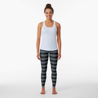 Leggings à Rayures Horizontales Noir et Gris Charbon pour Femmes — Legging femme