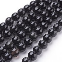 Brins de Perles d'Obsidienne Naturelle, Ronde, Grade AA, 8mm — Perles à bijoux
