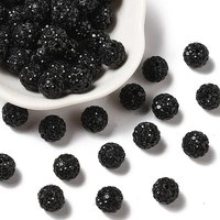Perles Pave Disco Ball, Perles en Argile Polymère, Rondes, Jet, 10mm — Perles à bijoux