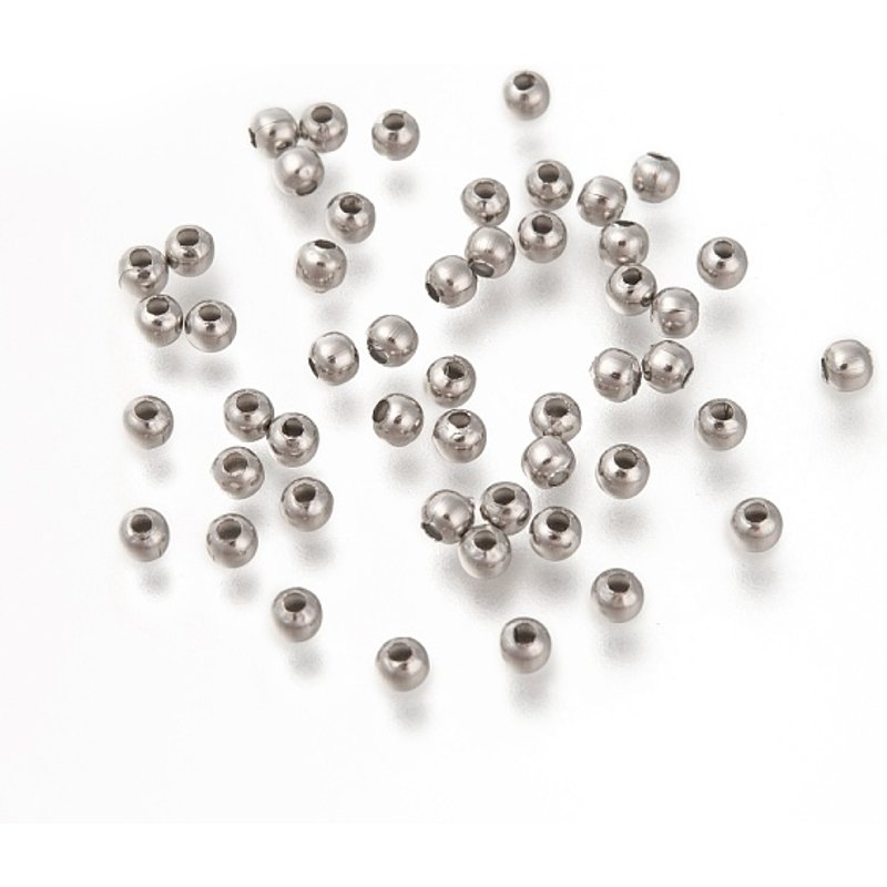 Perles Intercalaires en Acier Inoxydable Chirurgical 316 - 3mm, Trou : 1mm — Perles à bijoux