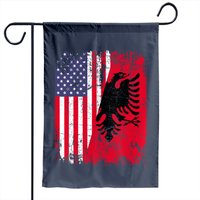Drapeau de jardin Albanian Roots American Flag Albania — Drapeaux décoratifs