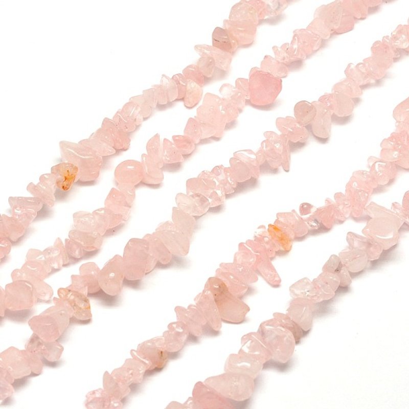 Brins de perles en quartz rose naturel, 5-8mm, trou : 1mm, 31,5 pouces — Perles à bijoux