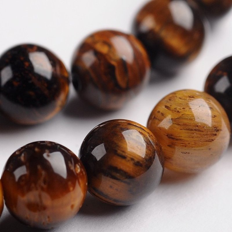 Brins de perles en pierre précieuse œil de tigre naturel, 6mm, 63pcs — Perles à bijoux