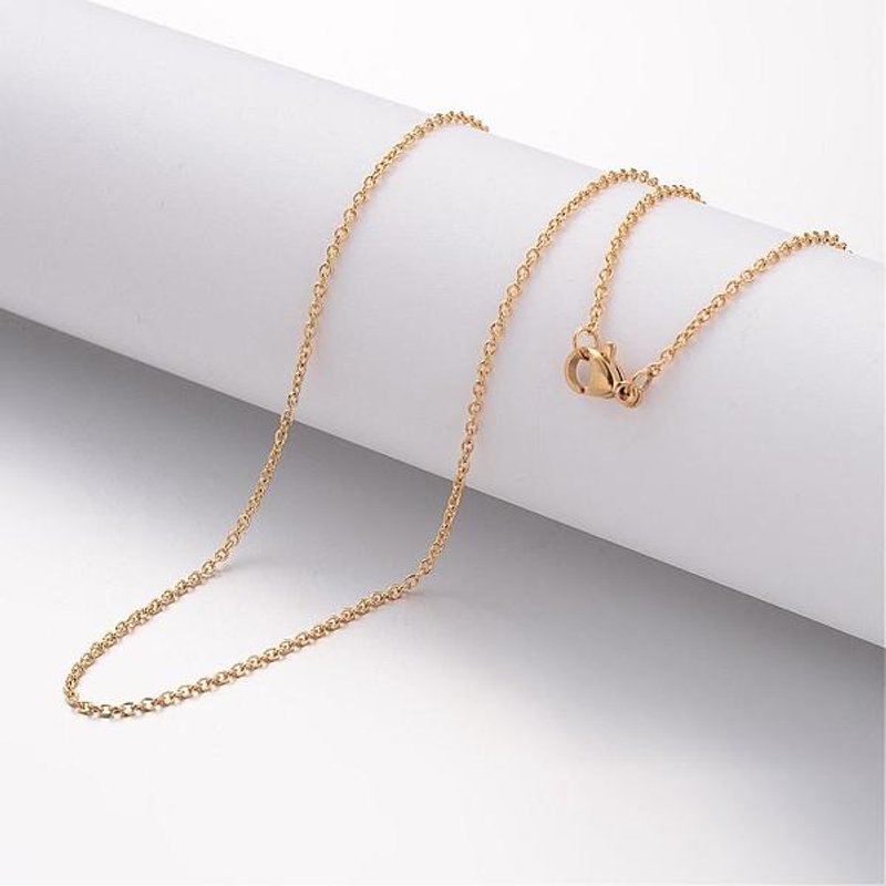 Collier en acier inoxydable 304 avec placage ionique et fermoir à homard, 19,69 pouces — Collier pendentif