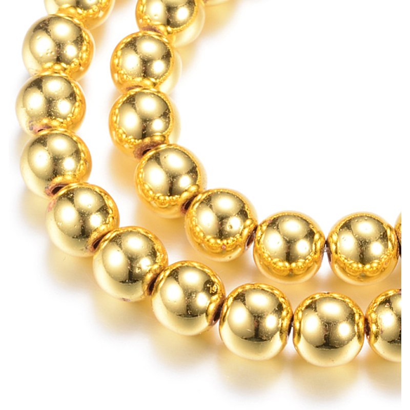 Brins de perles en hématite synthétique électroplaquée, 4mm — Perles à bijoux