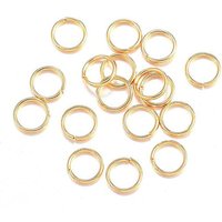 Anneaux brisés en acier inoxydable 304, plaqué or 18K, 24 gauge — Accessoires pour bijoux