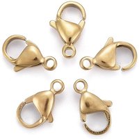 Attaches de homard en acier inoxydable 304 avec placage ionique, plaqué or 18k — Accessoires pour bijoux