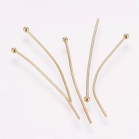 Épingles à tête boule en acier inoxydable 304 pour la fabrication de bijoux, plaquées or 24k — Accessoires pour bijoux