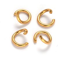 Anneaux ouverts en acier inoxydable 304 plaqués or 18K — Accessoires pour bijoux