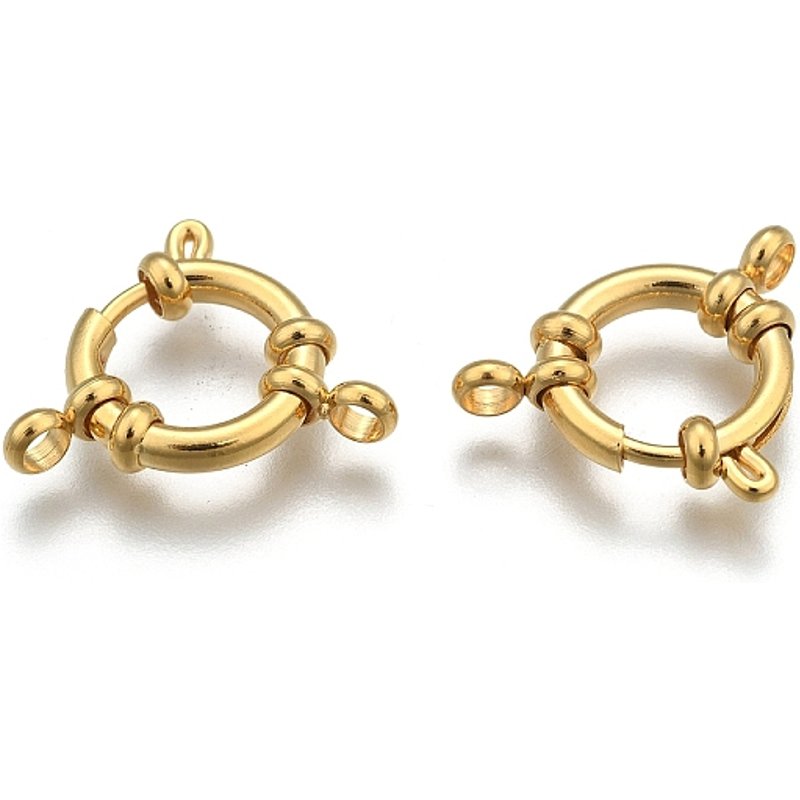Attaches à ressort en acier inoxydable 304, plaqué or 24K — Accessoires pour bijoux