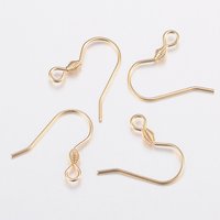 Crochets de Boucles d'Oreilles en Acier Inoxydable 304 avec Boucle Horizontale, Plaqué Or 18k — Accessoires pour bijoux