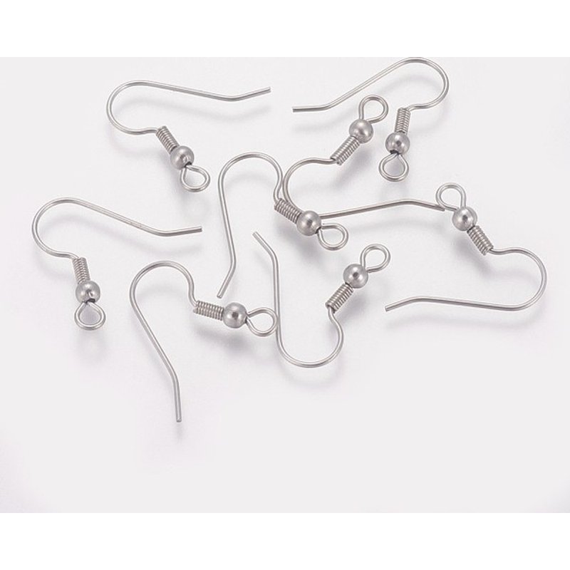 316 Surgical Stainless Steel Earring Hooks with Horizontal Loop — Jewelry Findings