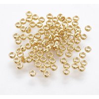 Perles à sertir en acier inoxydable 316, rondelle, plaquées or 18 carats — Perles à bijoux