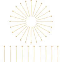 Épingles à tête boule en acier inoxydable 304, plaquées or 18K, 25x0.6mm — Accessoires pour bijoux