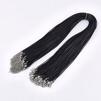 Waxed Cord Necklace Making with Iron Findings, Black, 24 inch — Jewelry Making Tools