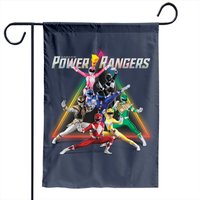 Power Rangers Group Shot Triangle Rainbow Garden Flags