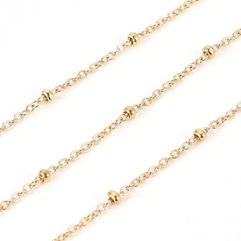 Chaînes en acier inoxydable 304 Ion Plating avec bobine et perles — Chaînes, fils et cordons