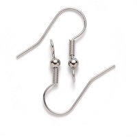 304 Stainless Steel Earring Hooks with Vertical Loop — Jewelry Findings