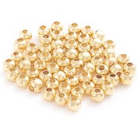 Perles en Acier Inoxydable 304, Rondes Creuses, Dorées, 3x2.5mm — Perles à bijoux