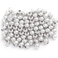 Perles creuses rondes en acier inoxydable 304, 2x2mm, 500pcs/sac