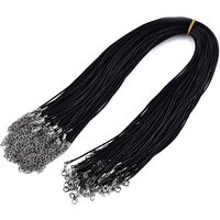 Waxed Cotton Cord Necklace Making with Alloy Clasps and Iron Chains