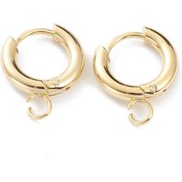 201 Stainless Steel Huggie Hoop Earring Findings with Gold Plating — Jewelry Findings