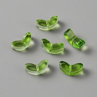 Handmade Lampwork Tulip Beads, Green, 6.5x14x5mm, Hole: 1mm — Jewelry Beads