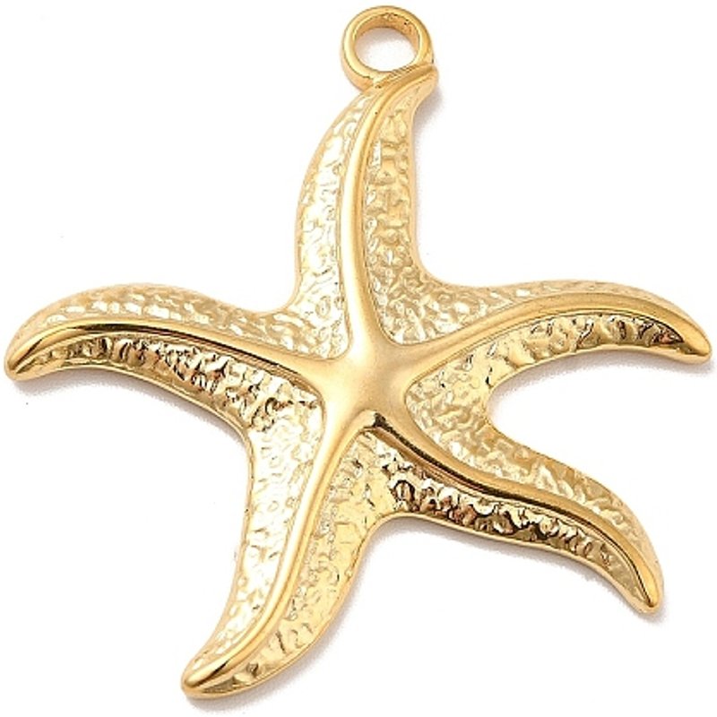 Charms étoile de mer en acier inoxydable 304, plaqué or 18K — Breloques et pendentifs