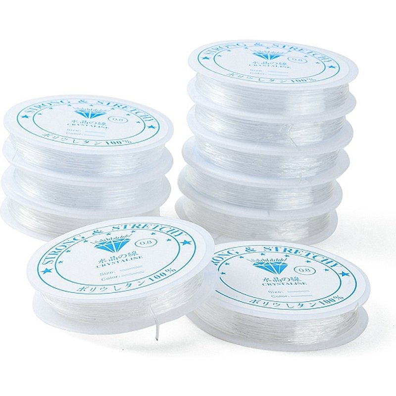 Clear Elastic Crystal Thread for Beaded Jewelry Making, 0.8mm