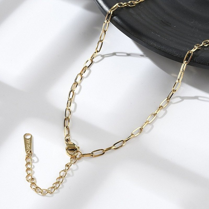 Collier Chaîne Paperclip en Acier Inoxydable 304 pour Femmes — Collier pendentif