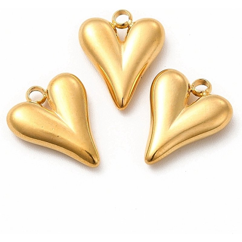 PVD Vacuum Plating 304 Stainless Steel Heart Charm Pendant — Charms & Pendants