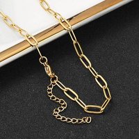 Ion Plating 304 Stainless Steel Paperclip Chain Necklace for Women