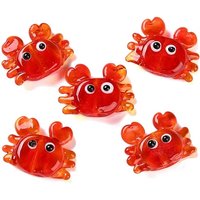 Perles en Verre Soufflé à la Main, Crabe, 17-18,5x23-24,5mm, Trou: 2mm — Perles à bijoux
