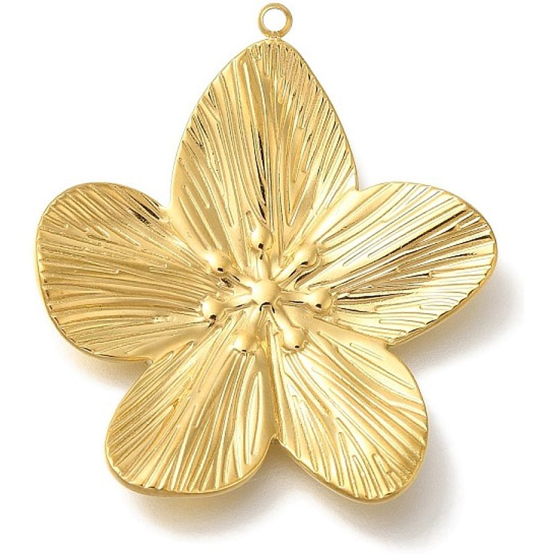 Pendentif en Acier Inoxydable 304 avec Charme Fleur et Plaquage en Or 18K — Breloques et pendentifs