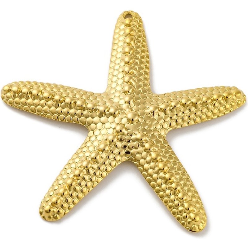Ion Plating 304 Stainless Steel Starfish Charm Pendant — Charms & Pendants