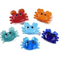 Handmade Lampwork Crab Beads, Mixed Colors, 15-17x22-24mm — Jewelry Beads