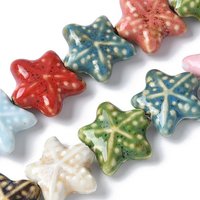 Ocean Series Handmade Porcelain Starfish Beads, Mixed Colors — Jewelry Beads